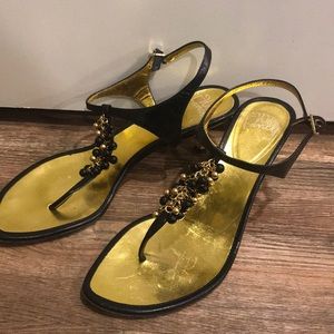 Will’s Fancy black and gold beaded sandals